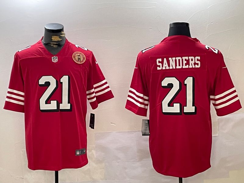 Men San Francisco 49ers #21 Sanders Red 2024 Nike Vapor Limited NFL Jersey style 4